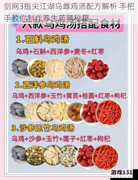 剑网3指尖江湖乌雌鸡汤配方解析 手把手教你制作养生药膳秘籍