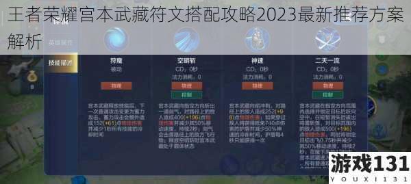 王者荣耀宫本武藏符文搭配攻略2023最新推荐方案解析