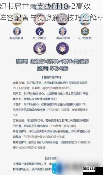 幻书启世录支线FT10-2高效阵容配置与实战通关技巧全解析