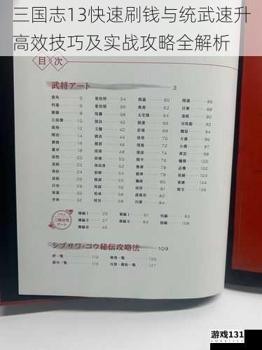 三国志13快速刷钱与统武速升高效技巧及实战攻略全解析