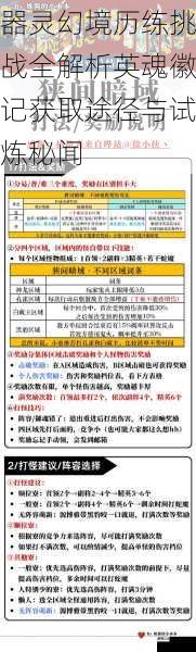 器灵幻境历练挑战全解析英魂徽记获取途径与试炼秘闻