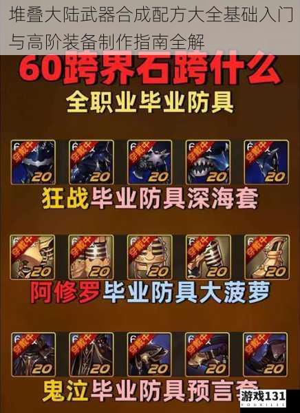 堆叠大陆武器合成配方大全基础入门与高阶装备制作指南全解