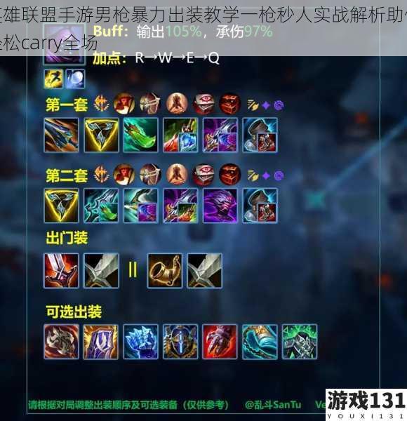 英雄联盟手游男枪暴力出装教学一枪秒人实战解析助你轻松carry全场