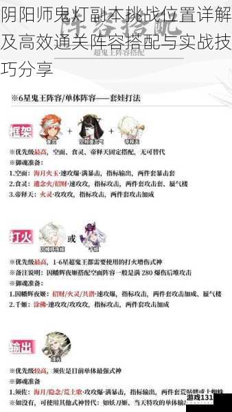 阴阳师鬼灯副本挑战位置详解及高效通关阵容搭配与实战技巧分享