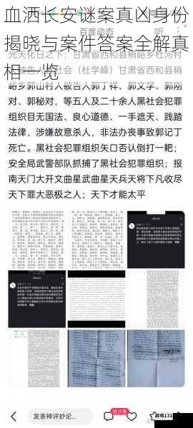 血洒长安谜案真凶身份揭晓与案件答案全解真相一览