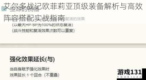 艾尔多战记欧菲莉亚顶级装备解析与高效阵容搭配实战指南