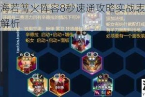乱斗西游海若篝火阵容8秒速通攻略实战表现与阵容搭配深度解析
