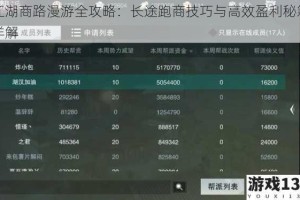 江湖商路漫游全攻略：长途跑商技巧与高效盈利秘籍详解