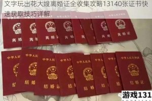 文字玩出花大嫂离婚证全收集攻略13140张证书快速获取技巧详解