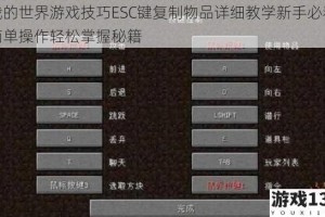 我的世界游戏技巧ESC键复制物品详细教学新手必看简单操作轻松掌握秘籍