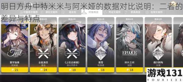 明日方舟中特米米与阿米娅的数据对比说明:二者的差异与特点