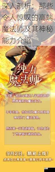 深入剖析：那些令人惊叹的高端魔法师及其神秘能力介绍