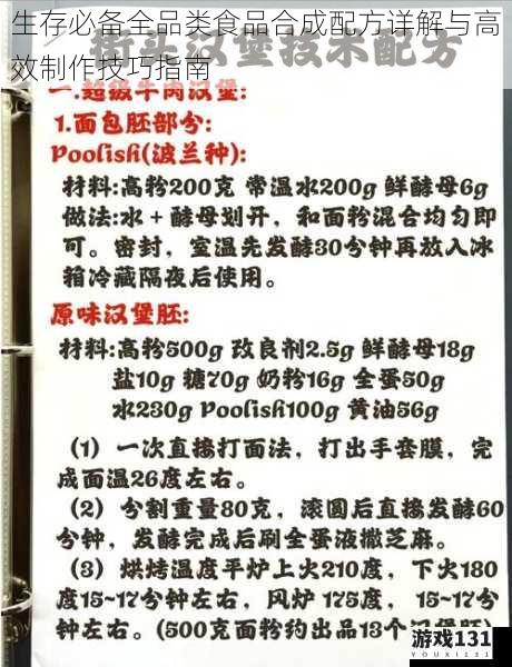 生存必备全品类食品合成配方详解与高效制作技巧指南
