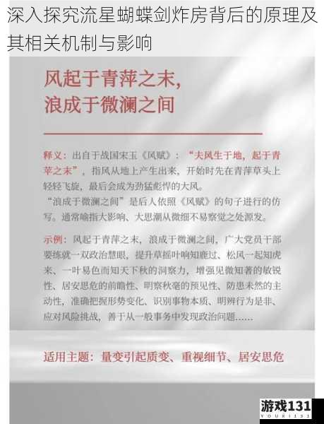 深入探究流星蝴蝶剑炸房背后的原理及其相关机制与影响