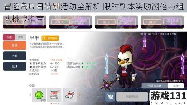 冒险岛周日特别活动全解析 限时副本奖励翻倍与组队挑战指南