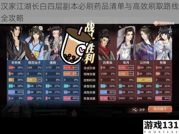 汉家江湖长白四层副本必刷药品清单与高效刷取路线全攻略