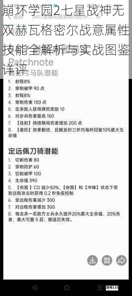 崩坏学园2七星战神无双赫瓦格密尔战意属性技能全解析与实战图鉴详评