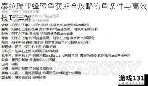 泰拉瑞亚蜂蜜鱼获取全攻略钓鱼条件与高效技巧详解