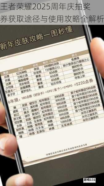 王者荣耀2025周年庆抽奖券获取途径与使用攻略全解析