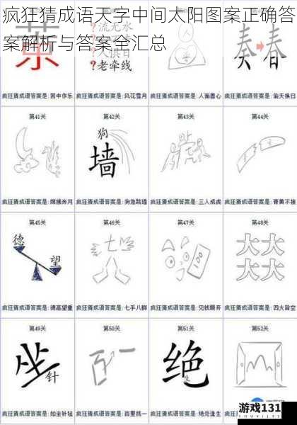 疯狂猜成语天字中间太阳图案正确答案解析与答案全汇总
