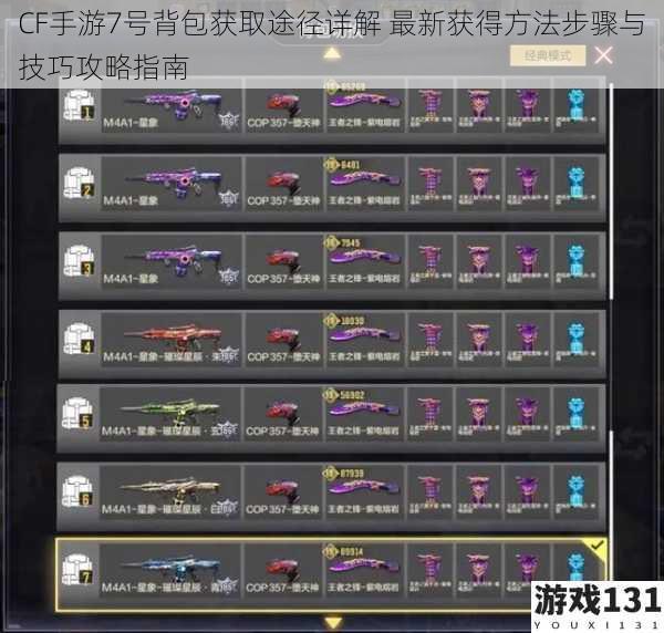 CF手游7号背包获取途径详解 最新获得方法步骤与技巧攻略指南