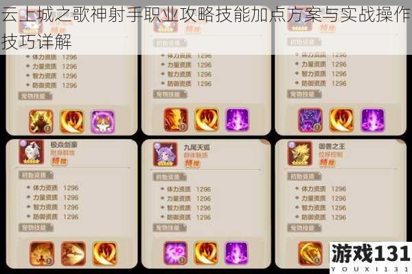 云上城之歌神射手职业攻略技能加点方案与实战操作技巧详解