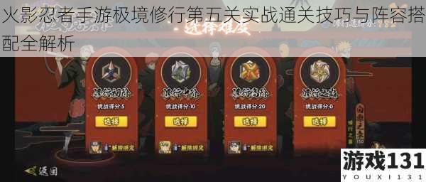 火影忍者手游极境修行第五关实战通关技巧与阵容搭配全解析