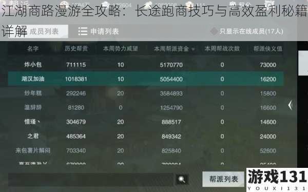 江湖商路漫游全攻略:长途跑商技巧与高效盈利秘籍详解