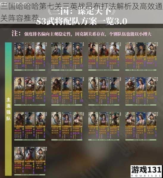 三国哈哈哈第七关三英战吕布打法解析及高效通关阵容推荐